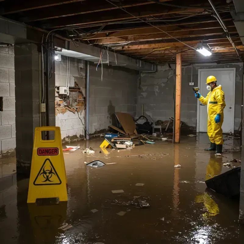 Flooded Basement Electrical Hazard in Wayne, ME Property